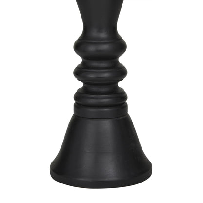Deco 79 Wood Decorative Candle Holder Turned Style Pillar Candle Stand, Set of 3 Candlestick Holder 18, 15, 12'H, Black