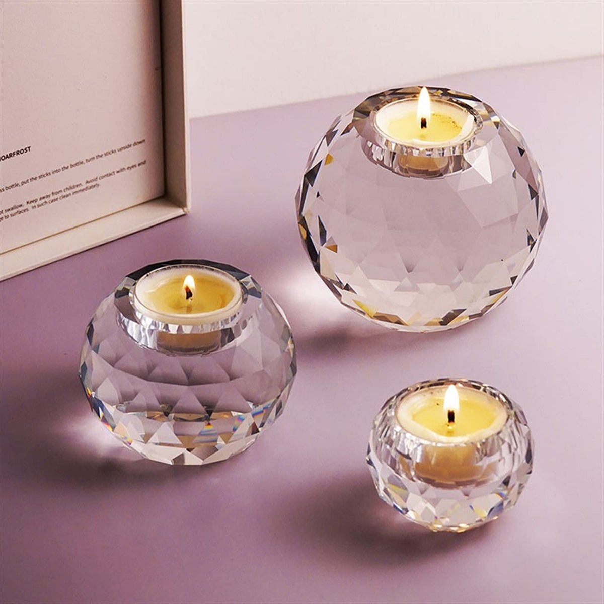 Candlestick Holders Modern Simple Glass Candlestick Small Decorative Candlestick Holder Table Decoration Candle Holders (Size : L)