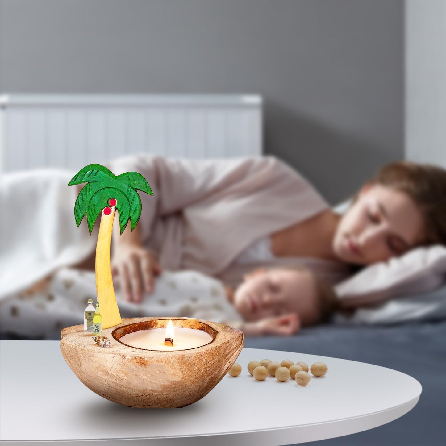 Peach Scent Soy Candle 6.35 Oz Single Wick Aromatherapy Candle Coconut Shell Candle Ideal for Creating a Welcoming Home Very Suitable for Decorating Rooms, It is an Ideal Choice for Giving Gifts