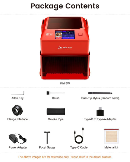 AlgoLaser 5W Laser Engraver Machine: Portable & Smart with 3.5" Touch Screen, Hand Drawing/Wireless/SD Card/Offline Engraving, AlgoOS Self Developed System for Wood, Acrylic, Leather