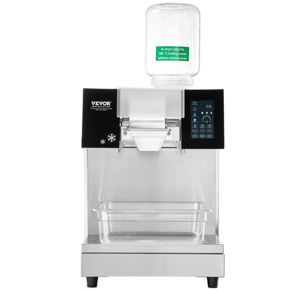 VEVOR Commercial Snowflake Ice Machine, 397LBS/24H Snowflake Ice Maker, Stainless Steel Ice Shaver Machine, Electric Snow Cone Maker, Liquid Cooling System for Rapid Heat Dissipation, Ice Cream