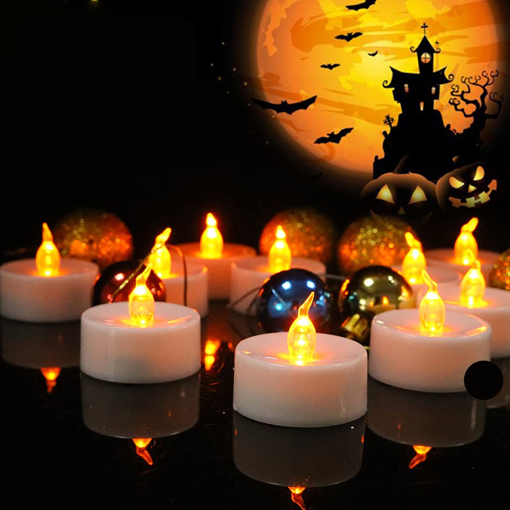 Anziner Tea Lights,50 Pack Flameless LED Tealight Candles,Realistic Flickering Warm Yellow Battery Operated LED Tea Lights Candles. Ideal for Parties, Weddings, Birthdays, Festival Celebration