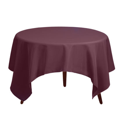 Gee Di Moda Square Tablecloth - 52 x 52 Inch Burgundy Table Cloth for Small Square or Round Tables - Heavy Duty Washable Fabric - for Buffet Table, Holiday Party, Dinner, Wedding & Baby Shower