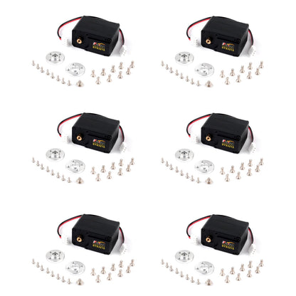 RCmall Feetech STS3215 Digital Servo Motor, High-Torque 19KG, 7.4V Dual Axis TTL Serial Bus Control, 360° Magnetic Encoder, Feedback Function, Black, 6-Pack