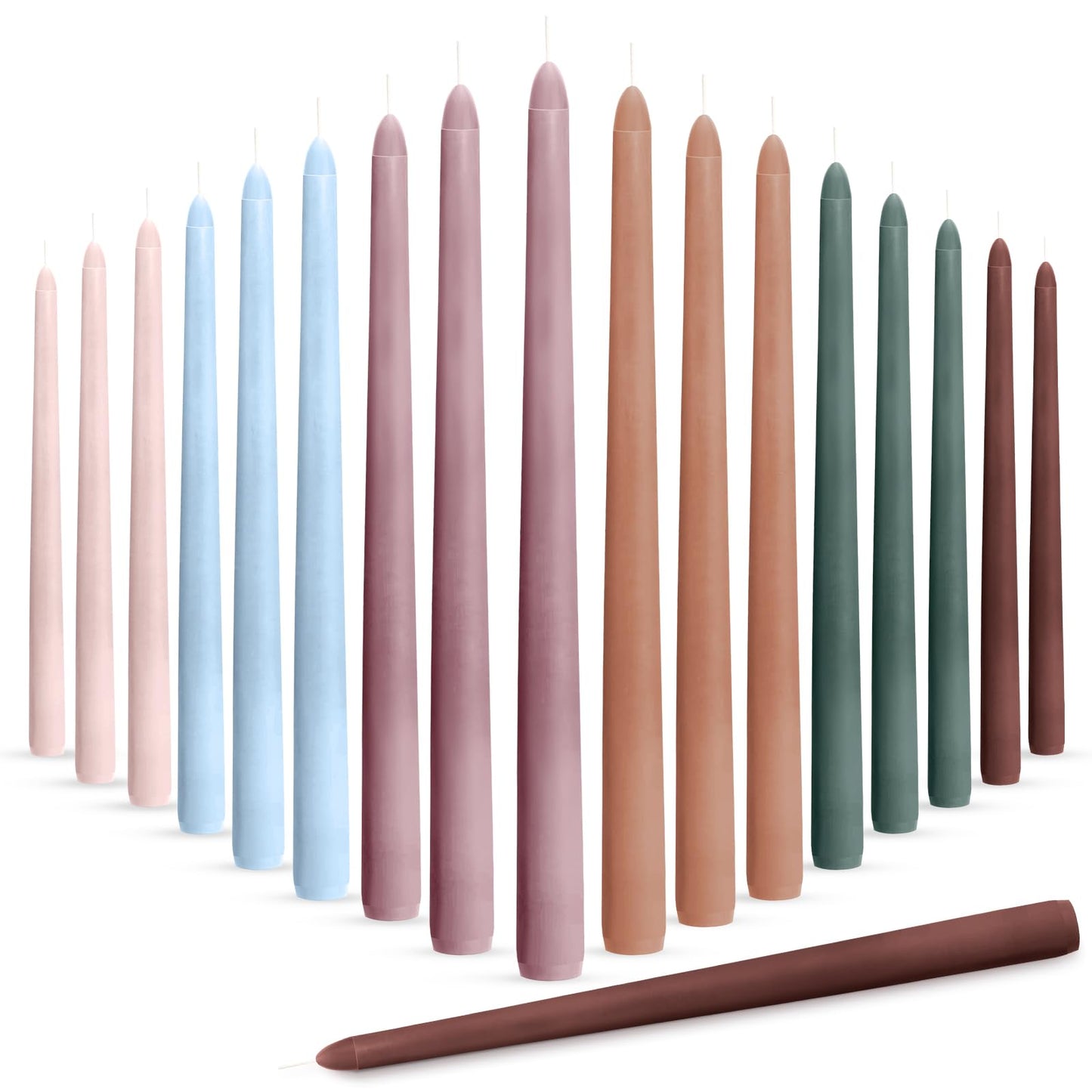 Nuanchu Taper Candles 10 Inch (H) Dripless Tapered Smokeless Long Tall Unscented Dinner Candle for Wedding Party Home Decor Candlesticks, Long Burning