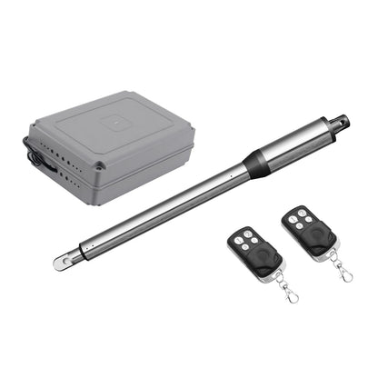 JUJIANG C01 Automatic Gate Opener with Remote Complete Kit for Single Swing Gate Up to 440lb 16FT, Electric Gate Opener Medium Duty Single Swing Gate Opener Automatic Gate Motor 40W AC Powered