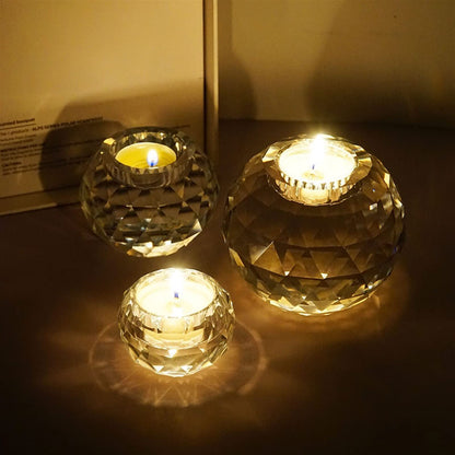 Candle Sconces Modern Simple Glass Candlestick Small Decorative Candlestick Holder Table Decoration Candle Stand/Display Candelabra (Size : L)