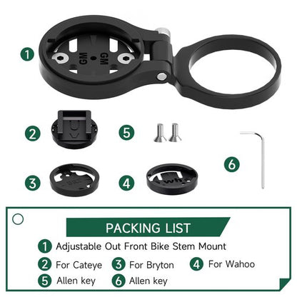 Garmin Aluminum Alloy Cycling Computer Mount - Road/Mountain Bike Compatible with Garmin Edge, Wahoo, Bryton, Cateye GPS Computers - Elevated Version