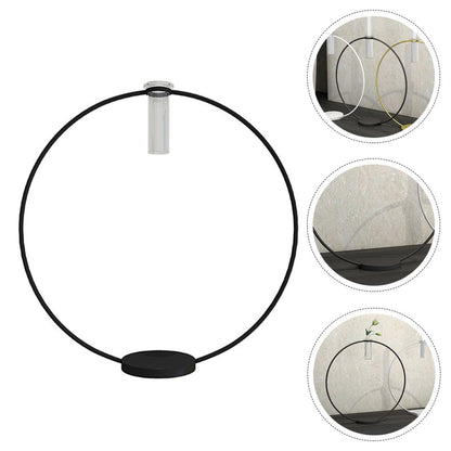 CONGARTENO Metal Candleholder Round Black Base 9x28x29cm, Decorative Metal Candlestick for Home Décor and Flower Arrangements, Household Candle Stand Centerpiece