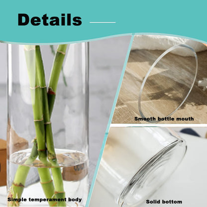 EylKoi Cylinder Vase Bulk Clear 40 Pack Cylinder Vases for Centerpieces Glass Vases for Flowers Hurricane Floating Candle Holder, Home Decor Wedding, 4''+6''+8''+10''(High)