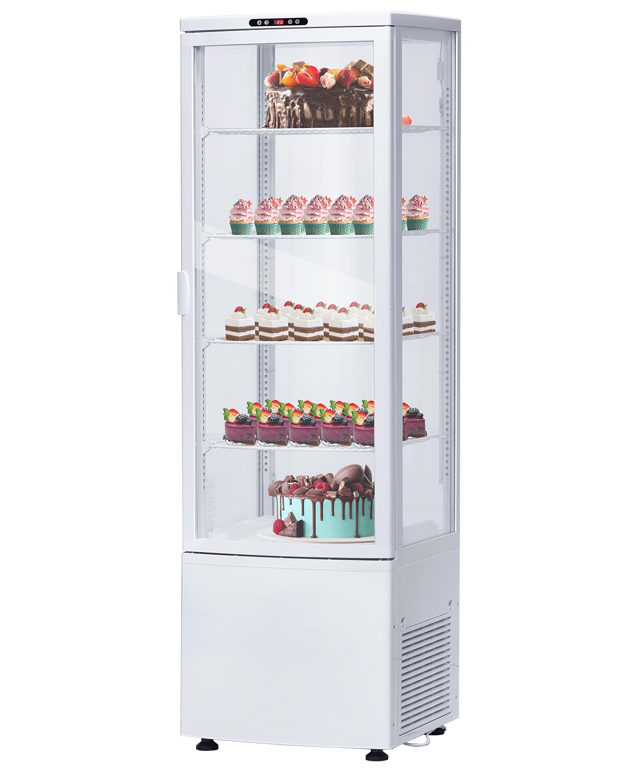 IDEALHOUSE 8.4 Cu.FT Commercial Refrigerator Display,Glass Door Beverage Cooler,Adjustable Shelving,LED Lighting,Countertop Fridge