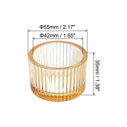 PATIKIL 2 Pcs Tealight Candle Holder, Tea Lights Candle Holder Glass Votive Candle Holders Glass Candle Holders for Table Centerpiece Decor Wedding Dinner Party, Gold Tone