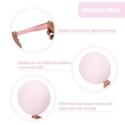 RUBFAC Pale Pink Balloons 129pcs Different Sizes Pack of 18 12 10 5 Inch, Latex Light Baby Pastel Pink Balloon Garland Arch Kit for Baby Shower Engagement Bachelorette Wedding Birthday Party