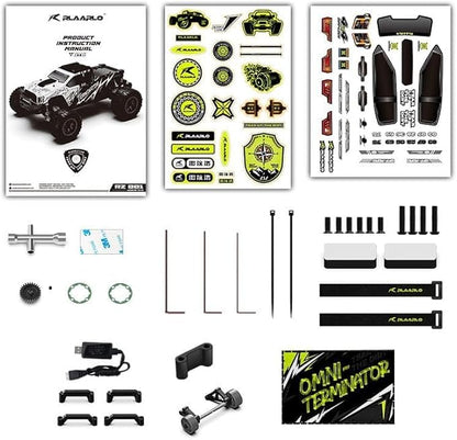 RIAARIO 1/10 Brushless RC Cars Monster Truck 50+ MPH 4WD Waterproof Carbon Fiber Black Ages 8+