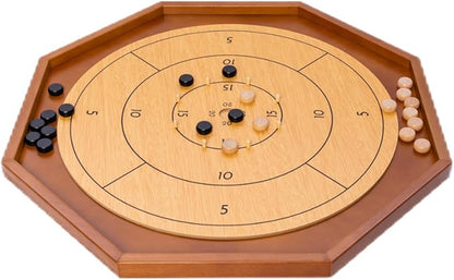 27 Inch Crokinole Board Game Crokinole &amp Checkers with 22 Inch Playing Surface 24 Discs and Storage Bag Canadian Heritage Tabletop Games Dexterity Krokinole Games for Families and Friends