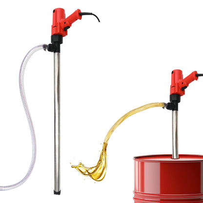 1980W Electric Fuel Transfer Barrel Pump, 110V 11000RPM,for 55Gallon Electric Transfer Pumps with 36in Stainless Steel Tube and 6.6ft Steel Wire Hose, for Diesel,Kerosene,White oil，etc