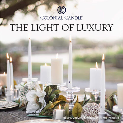 Colonial Candle Unscented Taper Candle, Classic Collection, Black, 8 In, Pack of 12 - Up to 6 Hours Burn
