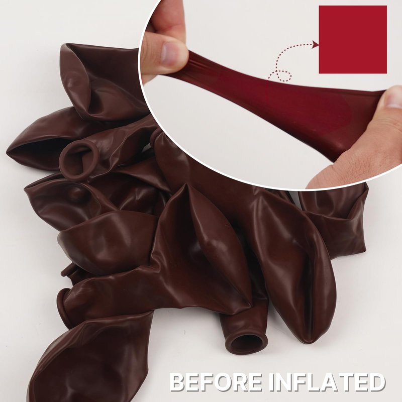 PartyWoo Burgundy Balloons 50pcs 5 Inch Small Dark Chestnut Red Maroon Balloons for Graduation Wedding Thanksgiving Birthday Bachelorette Citizenship Strawberry Theme Party Decorations Red-Y62
