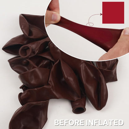 PartyWoo Burgundy Balloons 50pcs 5 Inch Small Dark Chestnut Red Maroon Balloons for Graduation Wedding Thanksgiving Birthday Bachelorette Citizenship Strawberry Theme Party Decorations Red-Y62