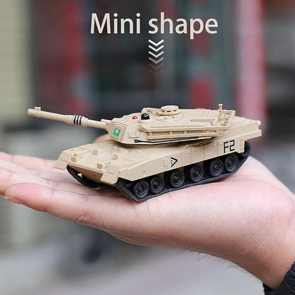 2.4GHz Mini RC Tank Toy with LED and Rotating Turret. The Ultimate Military Toy for Boys and Girls (Yellow)