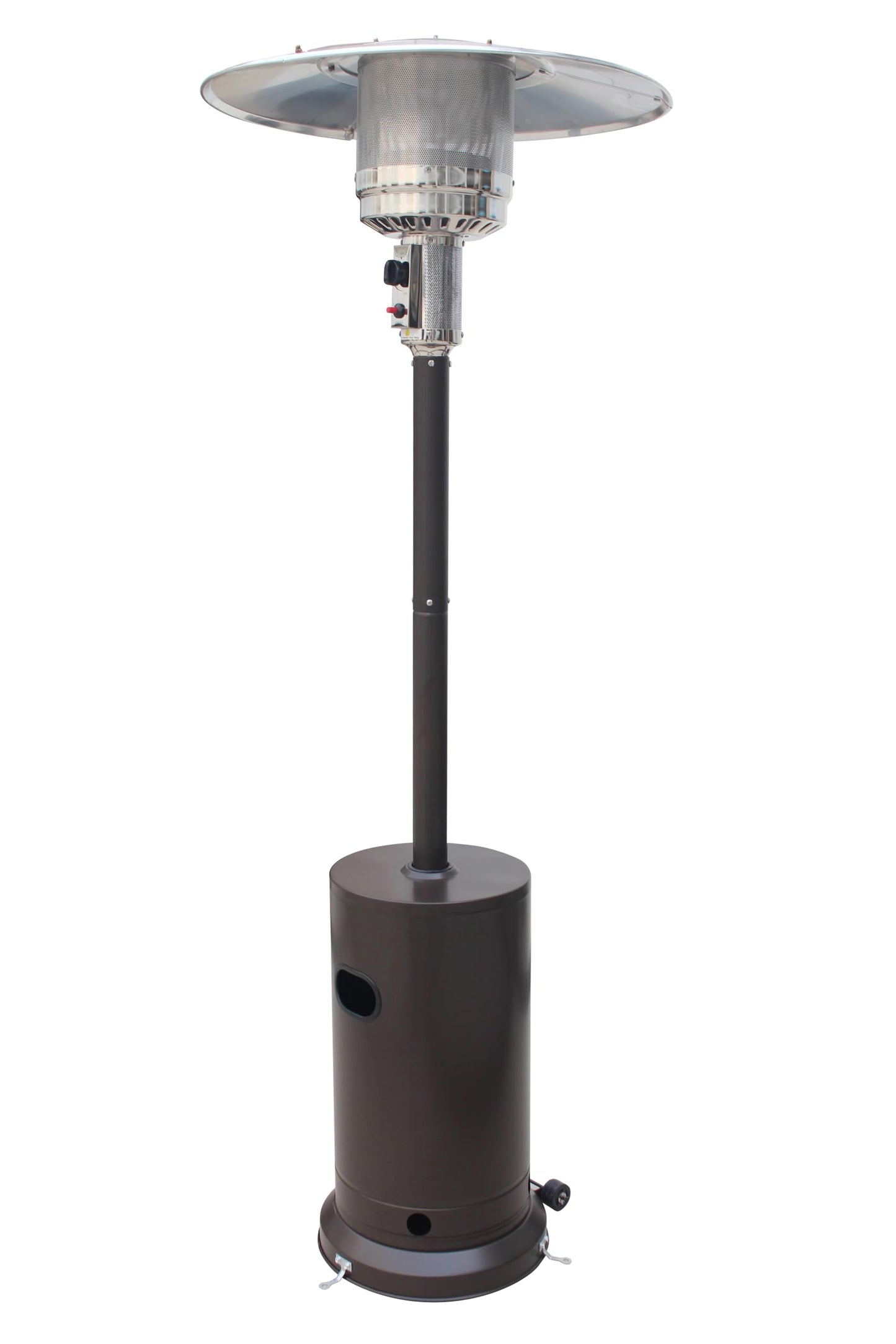 BTExpert 50000 BTU Propane Patio Heater for Outdoor Double-Layer Stainless Steel Burner, Wheels, Triple Protection System, Outdoor Heater Round Table design for Home and Commerical, Bronze