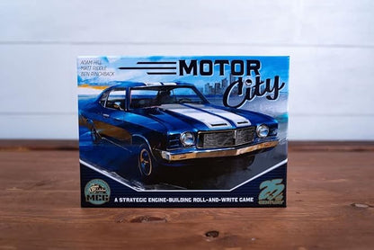 Motor City A Strategic Roll and Write Board Game About Building Autos in Detroit - 25th Century Games