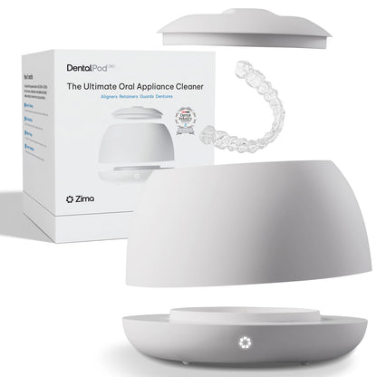 Zima Dental Pod PRO: New Ultrasonic Retainer Cleaner Machine. Market-Leading, Best Aligner Cleaner, Nightguard Cleaner, Mouthguard Cleaner, Denture Cleaner, Ultrasonic Cleaner for Oral Dental Care