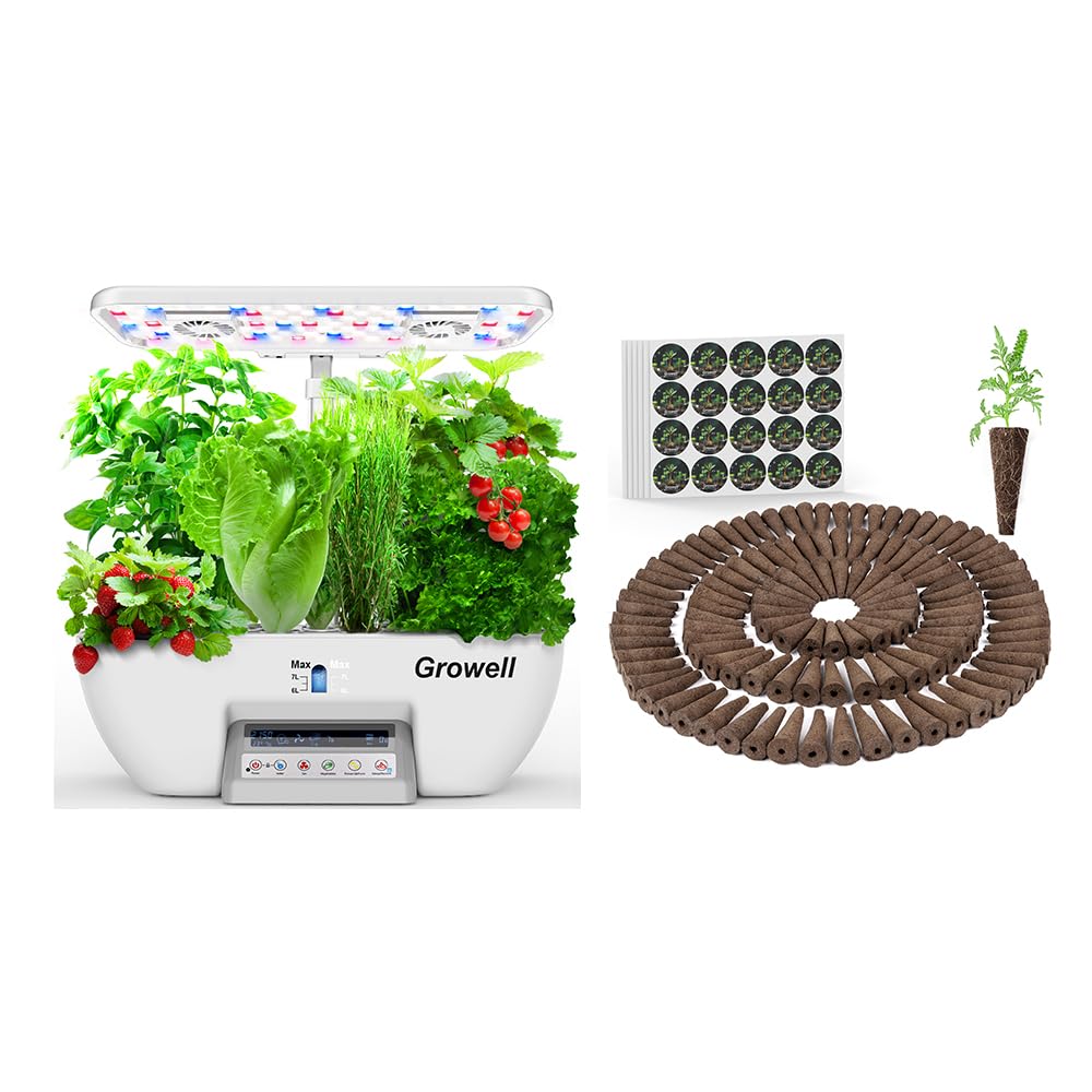 Growell 17 Pods Hydroponics Growing System Kit & 240 Pcs Hydroponic Pods Kit