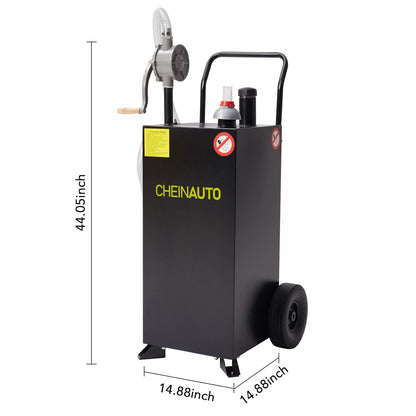 40 Gallon Fuel Caddy, Portable Gas Caddy with Manual Pump, Heavy Duty Gas with 4 Wheels, Diesel Fuel Can for Cars, Lawn Mowers, Trucks, ATVs, Boats ﻿