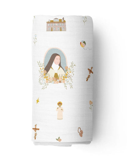 Be A Heart Muslin Swaddle Blanket, Baby Cotton Blanket, Baptism Gift