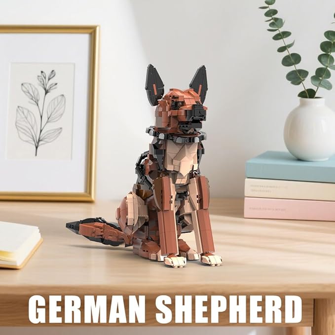 German Shepherd Dog Building SetMovable EarsTailLegsDog Building Block for Adults KidsBoys and Girls1235 pcs Animals Creator Building-Bricks ToyCreative Gift for Dog and Animal Lovers