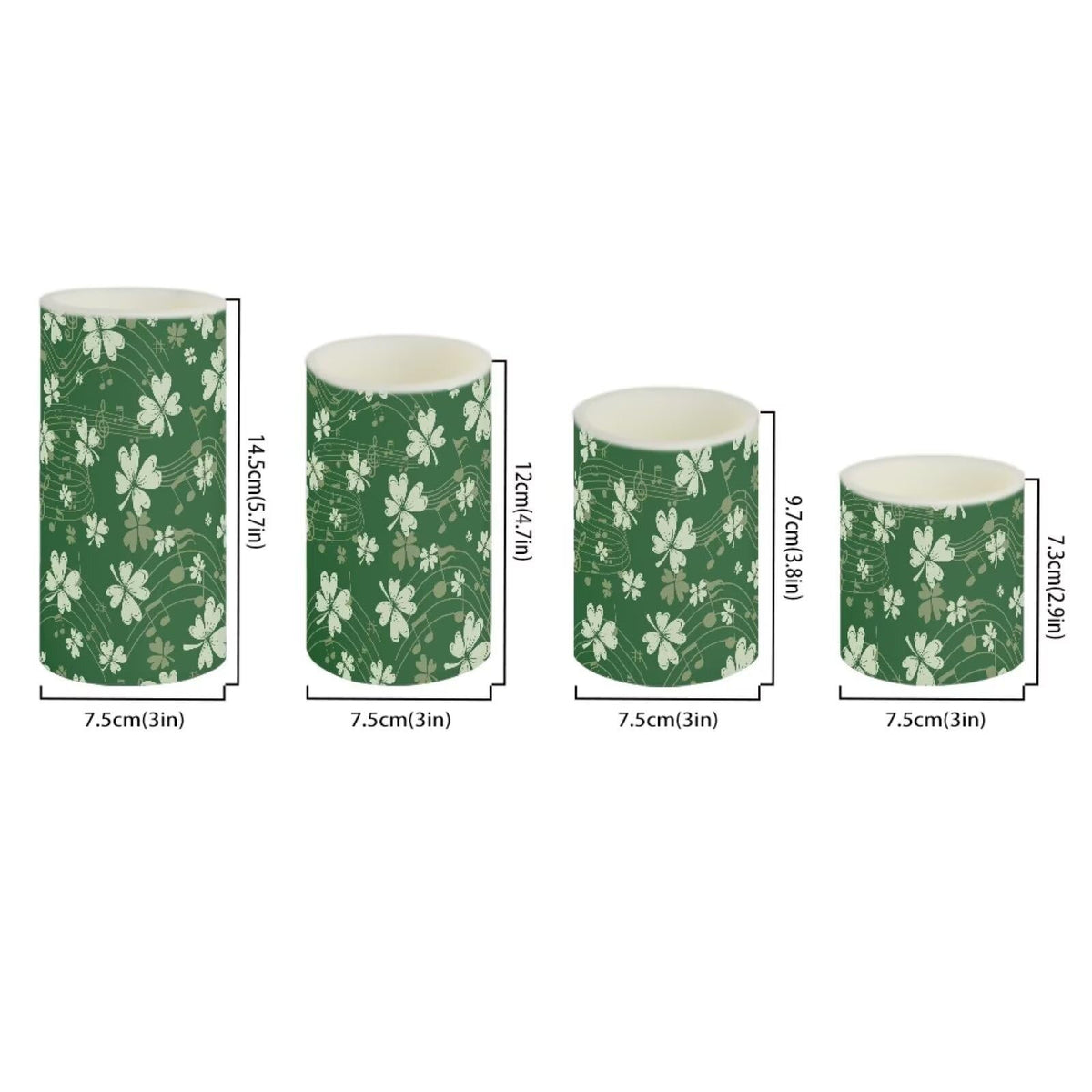 NETILGEN Flameless Electric LED Candles Decorative Lamp with Remote Timer Control Long Lasting for Home Indoor Outdoor Party St.Patrick Day Decoration Set of 4, Green Grass Music