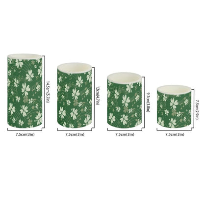 NETILGEN Flameless Electric LED Candles Decorative Lamp with Remote Timer Control Long Lasting for Home Indoor Outdoor Party St.Patrick Day Decoration Set of 4, Green Grass Music