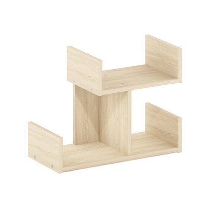 Furinno Hermite Wooden Desktop Bookshelf Storage Organizer for Home and Office Supplies, Bauhaus Oak