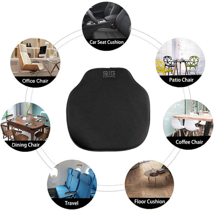 Big Hippo Thicken Memory Foam Chair Pad and Seat Cushions - Non Slip Cushion for Kitchen Chairs, 16"x15" (1 Pack, Black)