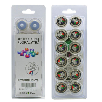 KITOSUN Submersible LED Lights cr2032 Battery Powered Underwater Waterproof LED Tea Light Candles for Events Wedding Centerpieces Vase Floral Xmas Holidays Home Decor Lighting(Pack of 12) (Red)
