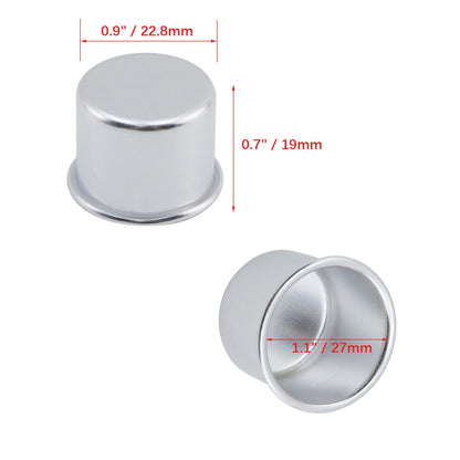 Pastlla 30Pcs Candle Cups Holders, 0.7 x 1 Inch Aluminum Metal Candlestick Holder Cup, Candle Inserts Drip Protectors for Wax Dripping Jar Candle Ramadan Valentine Christmas, Gold & Platinum (Silver