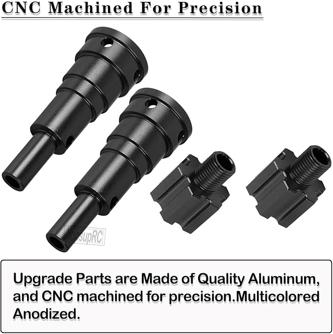 RC 10MM Drive Shaft CVD &amp Wheel Hex Hubs Upgrades Part for 1/5 X Maxx 8S Monster Truck45# Steel Driveshaft Front Rear Axles &amp Aluminum Wheel Nut &amp Wheel Hex Hops UpBlack
