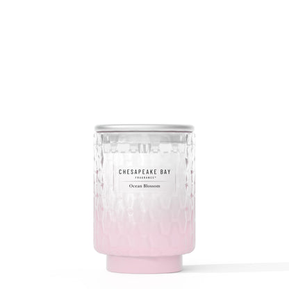 Chesapeake Bay, 8oz Ocean Blossom Scented Candle, Mood Evoking Fragrance, Textured Sea Glass-Inspired Jar, Premium Soy Blend Wax with Essential Oils, Coastal Fragrance for Home Décor or Gifting