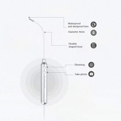 Supereyes Otoscope, Upgraded 4mm Ultra-Thin Ear Endoscope, 1.0 Megapixels HD Ear Video Inspection Camera, USB Ear Borescope Waterproof with Flexible Shaped Hose for iOS & Android Smartphone