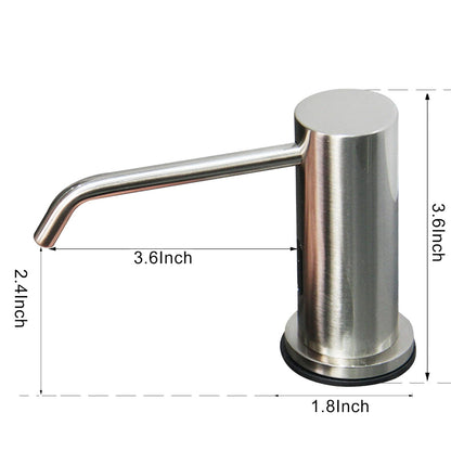 EXVEST Automatic Touchless Soap Dispenser for Kitchen Sink, Brushed Nickel, High Capacity, Durable Material, Multiple Power Supply Modes, Versatile Use, Liquid Soap, Shampoo, Hand Sanitizer