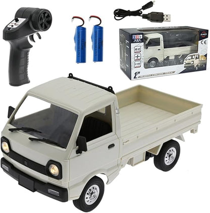 WPL Mini RC Car 1/16 Scale 2.4Ghz RC Drift Car Model Mini-Truck with Double Battery 130 Motor Rear Drive Hobby Grade Adult Age 16+