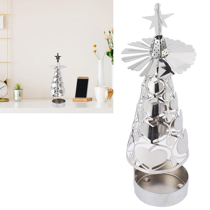 CHEOTIME Spinning Candle Holder with Cup, Rotary Candle Holder Rotating Candlestick Set for Romantic Wedding Christmas Party Home Table Decorations (Heart)