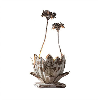 cfycfy987 Candelabra European Style Retro Flower Candlestick Iron Tabletop Decorative Ornaments Wedding Party Decoration Shooting Props Candle Sticks Holder