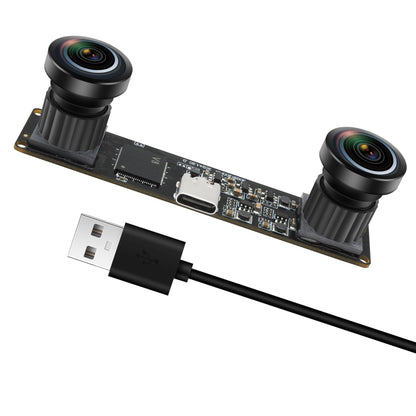 MMlove USB Stereo Camera Module 1200P 60FPS Global Shutter USB Webcam with Synchronous Dual Lens,600P 120FPS High Speed 3D Webcam 112° Wide Angle Lightburn Camera for VR,PC/Laptop/Raspberry Pi