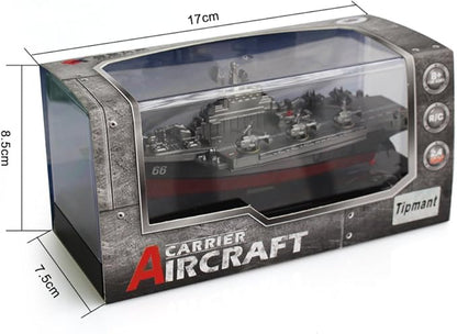 Tipmant Military Remote Control Aircraft Carrier Model RC Boat Ship Speedboat Yacht Electric Water Toy - Silver (2.4G No Antenna)