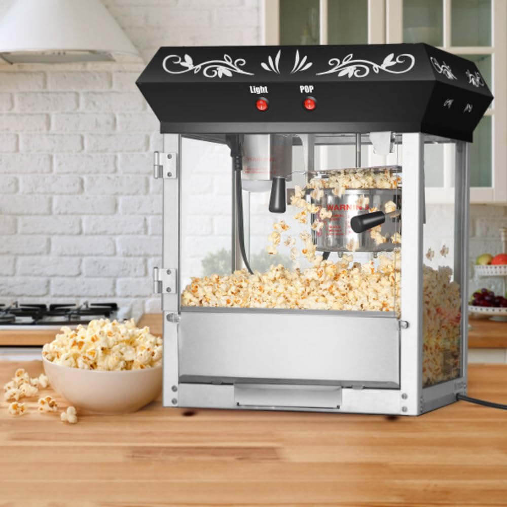 Popcorn Machine - 4oz Popper with Stainless-steel Kettle, Heated Warming Light, and Old Maids Drawer by Great Northern Popcorn (Red)