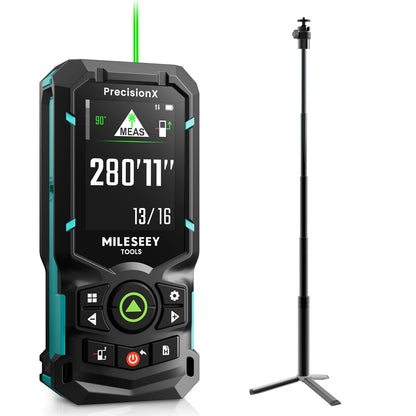 MILESEEY S50 Green Laser Measure Bundle with 10.8–32 inch Adjustable Height Tripod