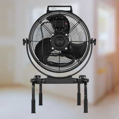 BLOTEK W58352 16-Inch Dust King High Velocity Floor, Exhaust, or Blower Fan, Black, 3-Speed, 270-Degree Adjustable Tilt, IP64 Waterproof, Ideal for Contractors and DIY in Warehouses and Factories