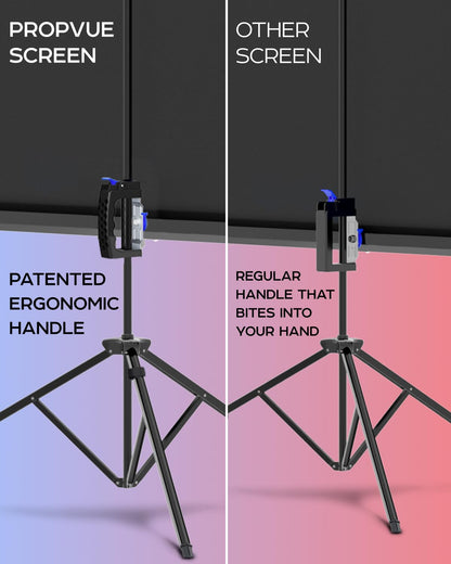 PropVue Projector Screen with Stand 120 inch - Indoor and Outdoor Projection Screen for Movie or Office Presentation - 4:3 HD Premium Wrinkle-Free Tripod Screen